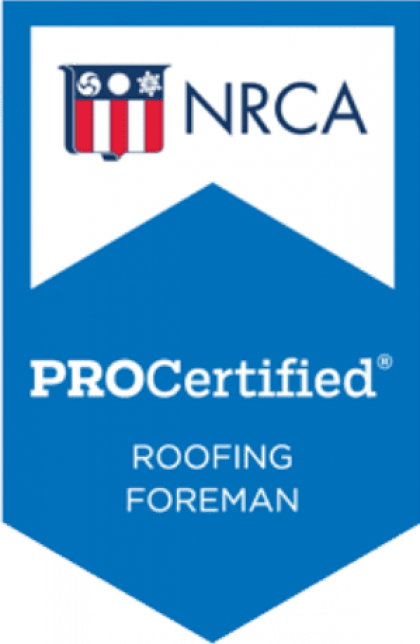NRCA’s “PROCertified Roofing Foreman” logo